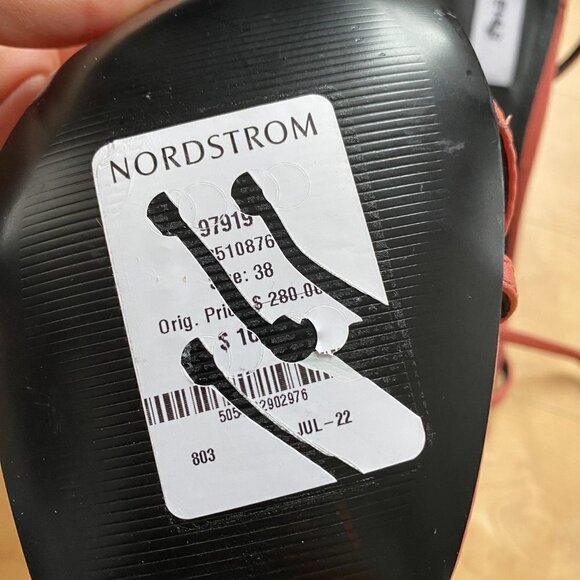 Reiss "Bali" leather strappy coral heels - Picture 6 of 8